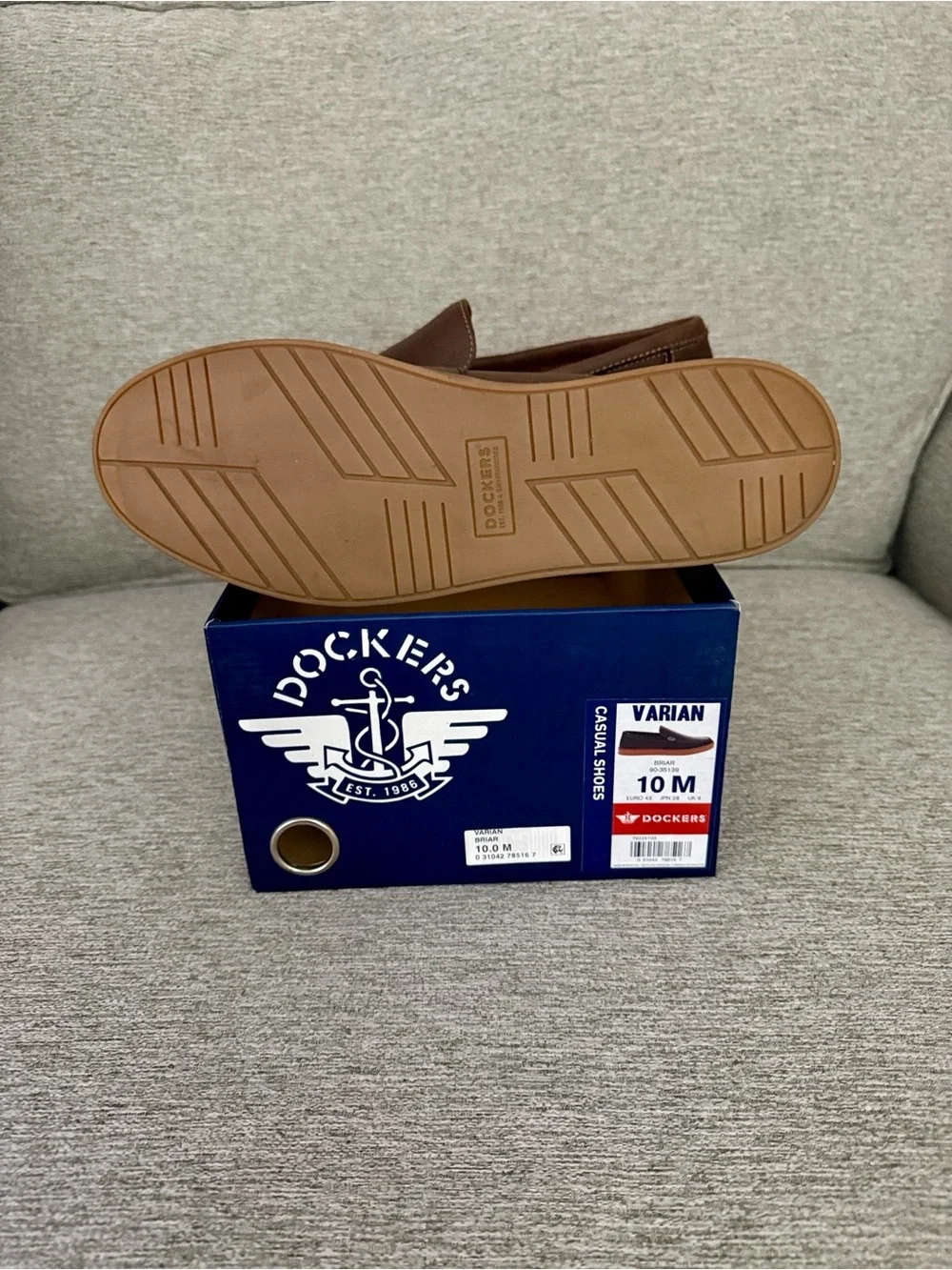Dockers Brown Leather Slip-On Loafers with Tan Sole